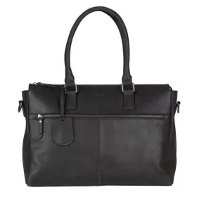    Čierna kožená taška na notebook Burkely On The Move 15"