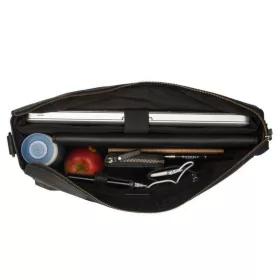    Čierna kožená taška na notebook Burkely On The Move 15"