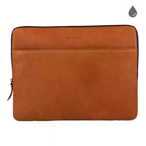  Kožený držiak na notebook Burkely z koňaku, 15,6"