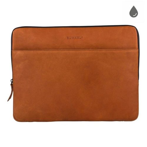  Kožený držiak na notebook Burkely z koňaku, 15,6"