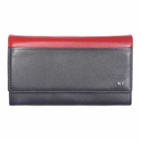    Dámska čierno-červená kožená peňaženka Riccardo Ferducci 17 x 9,7 cm