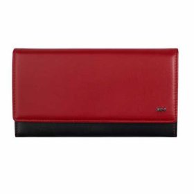    Dámska červeno-čierna kožená peňaženka Riccardo Ferducci 17 x 9,7 cm