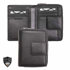    026490 002 Riccardo Ferducci dámska kožená peňaženka čierna