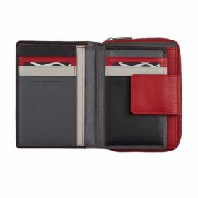    Dámska kožená peňaženka Riccardo Ferducci čierno-červená 12,3 x 9,5 cm