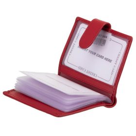    Výber dámskeho červeného koženého puzdra na karty, peňaženky