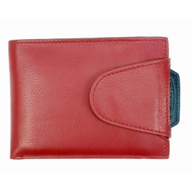    Výberová červeno-modrá dámska kožená peňaženka s odnímateľným držiakom na karty