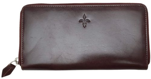 Dámska hnedá kožená peňaženka Riccardo Ferducci 19 × 10 cm