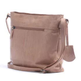    Dámska kožená taška cez rameno Burkely Just Jackie v púdrovej farbe