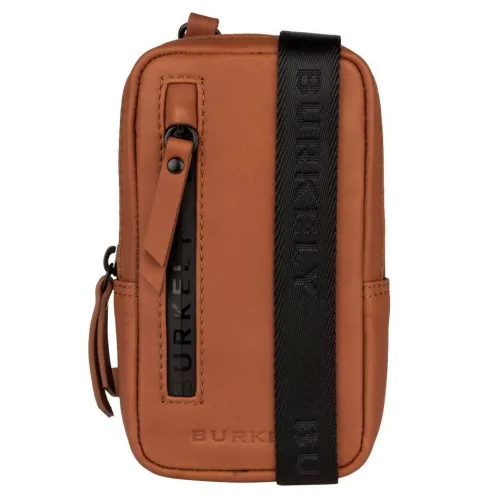  Kožený držiak telefónu na krk v koňakovej farbe Burkely Rain Riley, crossbody kabelka