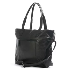    Burkely Just Jackie čierna dámska kožená taška cez rameno, kabelka, s držiakom na notebook 14"