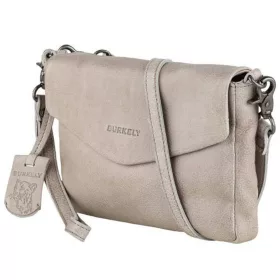    Burkely Just Jackie Crossover Clutch, sivá dámska kožená taška cez rameno