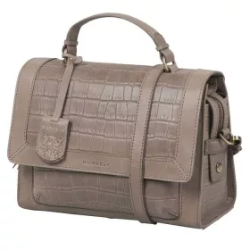    Burkely Croco Cassy, béžová dámska kožená taška cez rameno, kabelka