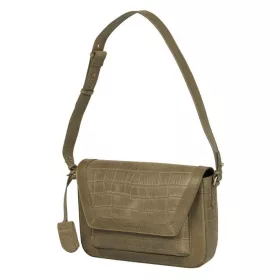    Burkely Croco Cassy, khaki dámska kožená taška cez rameno, kabelka