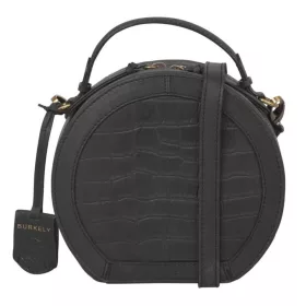    Burkely Croco Cassy čierna dámska kožená taška cez rameno, kabelka
