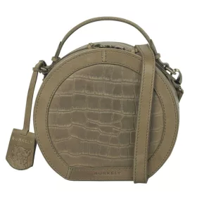    Burkely Croco Cassy khaki dámska kožená taška cez rameno, kabelka
