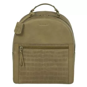  Burkely Croco Cassy, khaki dámsky kožený batoh