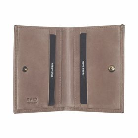    Kožený držiak na karty Burkely Croco Cassy v sivej farbe s RFID ochranou