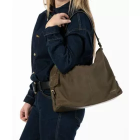  Dámska kožená taška cez rameno Burkely Soul Sam zelená