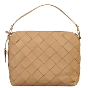    Dámska kožená taška cez rameno Burkely Even Ella Hobo béžovej farby