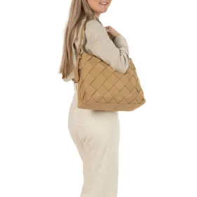    Dámska kožená taška cez rameno Burkely Even Ella Hobo béžovej farby