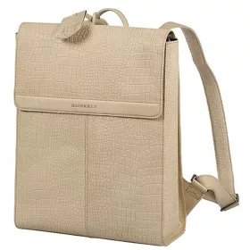    Burkely Casual Carly béžový kožený batoh s držiakom na notebook 14"