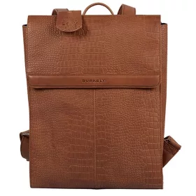    Burkely Casual Carly koňakovo hnedý kožený batoh s držiakom na notebook 14"