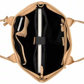    Burkely Soft Skylar hnedá dámska kožená taška cez rameno, taška na notebook 15,6"