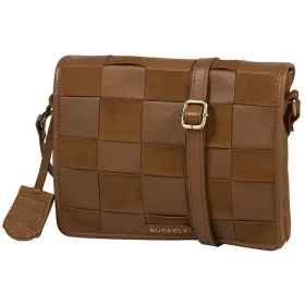    Kožená dámska kožená taška cez rameno Burkely Icon Ivy hnedá krokodíla, kabelka