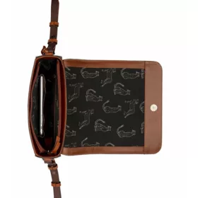    Čierna dámska kožená taška cez rameno Burkely Mystic Maeve