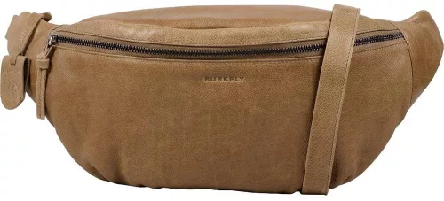  Čierna dámska kožená kabelka na opasok Burkely Just Jolie, crossbody kabelka 33 x 18 cm