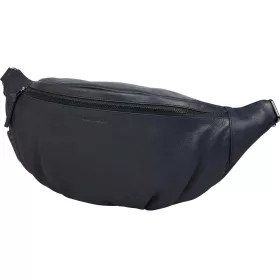    Čierna dámska kožená kabelka na opasok Burkely Just Jolie, crossbody kabelka 33 x 18 cm