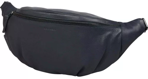  Čierna dámska kožená kabelka na opasok Burkely Just Jolie, crossbody kabelka 33 x 18 cm