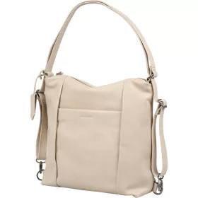    Burkely Just Jolie béžová dámska kožená kombinovateľná taška cez rameno, batoh s držiakom na 15" notebook