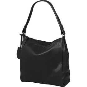    Burkely Just Jolie čierna dámska kožená taška cez rameno 30 x 30 cm