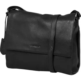    Burkely Just Jolie čierna poťahová dámska kožená taška cez rameno 24 x 19 cm