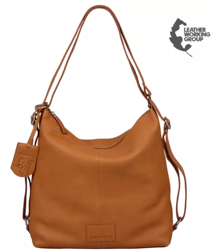  Burkely Soft Skylar hnedá dámska kožená taška cez rameno, ruksak