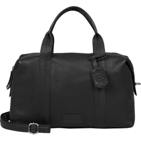    Burkely Soft Skylar čierna dámska kožená kabelka, taška cez rameno 34 x 19 cm