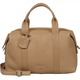    Kožená dámska kabelka Burkely Soft Skylar béžová, taška cez rameno 34 x 19 cm
