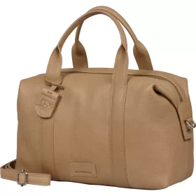    Kožená dámska kabelka Burkely Soft Skylar béžová, taška cez rameno 34 x 19 cm