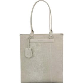    Burkely Casual Cayla sivobiela dámska kožená taška na notebook cez rameno, shopper 14"