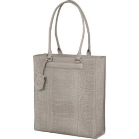    Svetlošedá dámska kožená taška na notebook Burkely Casual Cayla cez rameno, shopper 14"