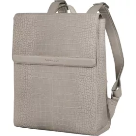    Svetlosivý dámsky kožený batoh Burkely Casual Cayla, taška na notebook 14"