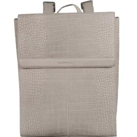    Svetlosivý dámsky kožený batoh Burkely Casual Cayla, taška na notebook 14"