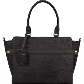    Burkely Casual Cayla čierna dámska kožená kabelka 38 x 23 cm