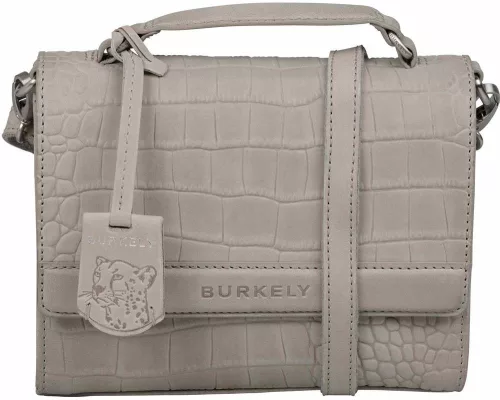  Burkely Casual Cayla svetlosivá malá dámska kožená kabelka s popruhom cez rameno 20 x 15 cm