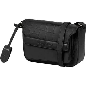    Burkely Casual Cayla čierna dámska kožená mini taška cez rameno 19 x 12 cm