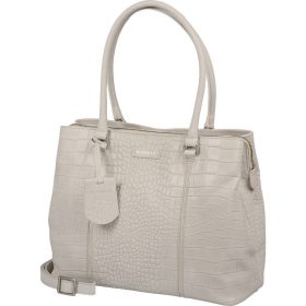    Burkely Cool Colbie sivobiela dámska kožená taška na notebook cez rameno 13,3" 34 x 26 cm