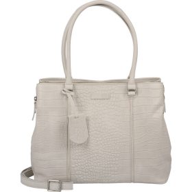    Burkely Cool Colbie sivobiela dámska kožená taška na notebook cez rameno 13,3" 34 x 26 cm