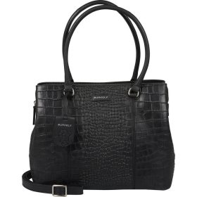    Burkely Cool Colbie čierna dámska kožená taška na notebook cez rameno 13,3" 34 x 26 cm