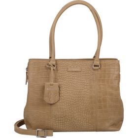    Burkely Cool Colbie béžová dámska kožená taška cez rameno s držiakom na notebook 13,3" 34 x 26 cm